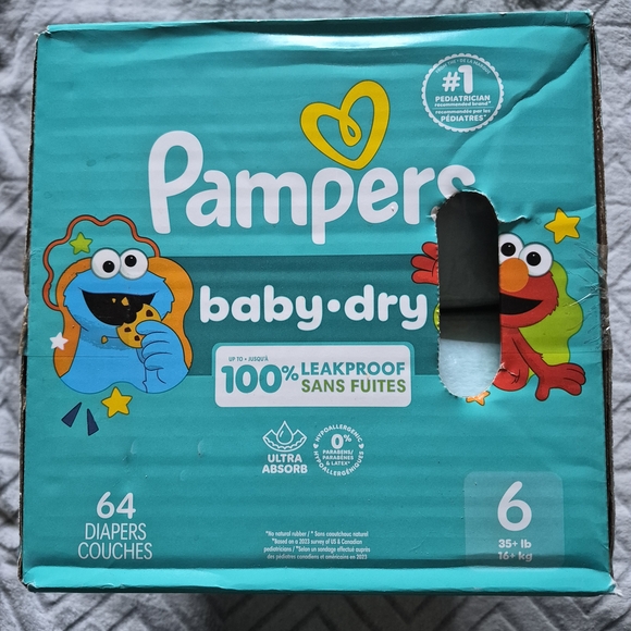 Pampers Baby-Dry Diapers - Size 6 NEW Unopened Box 64 Count - Picture 3 of 3